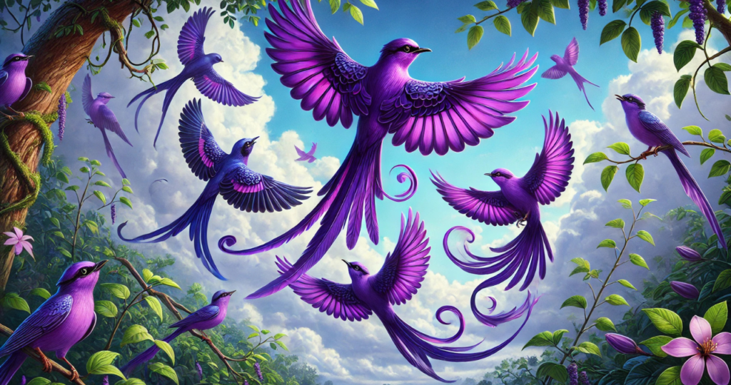 purple birds